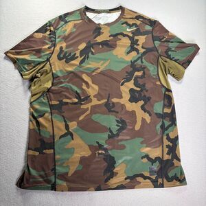 Nike Pro Combat Shirt Mens XXL Green Hypercool Camo Camouflage Fitted Army
